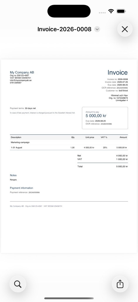 Invoice — Kvis